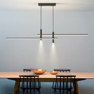 Kroonluchters Scandinavische eetkamerkroonluchter Eén woord Lang licht Modern eenvoudig bartafel met spots