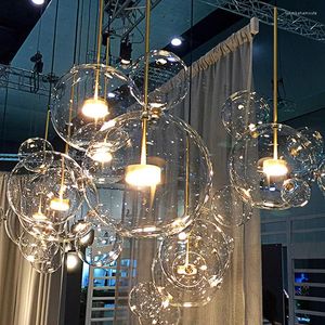 Chandeliers Nordic Glass Ball For Dining Room Living Kitchen Ceiling Chandelier Lustre Hanging Lamps Lampshade Decor