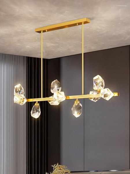 Lustres boule de verre nordique décor à la maison lampes suspendues lustre en cristal moderne Led décoration Simple