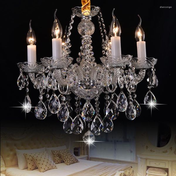 Lustres Lampes nordiques luxe cristaux lustre salons cristal suspension chambre escalier salle à manger bougie lampes lampe en verre