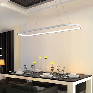 Lustres lampes nordiques LED pour salle à manger maison barre table lumière comptoir créatif long ovale concepteur