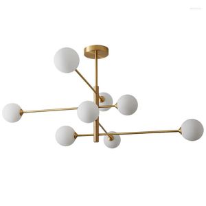 Lustres Nordic Led Plafonnier Lustre Blanc Laiteux Clair Suie Ambre Verre Pour Chambre Table À Manger Salon Suspension Lampe Décor Luminaire