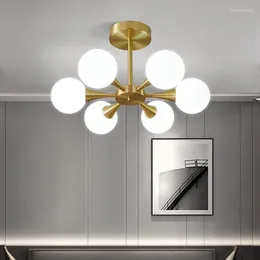 Lustres lustres LED nordics pour la chambre à manger de chambre laite en verre blanc plafond pendentif pendant suspendu suspendu à la maison