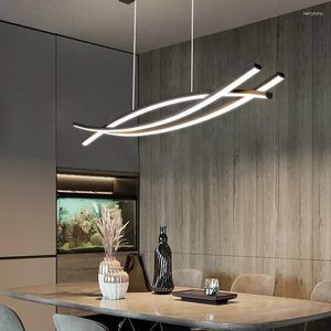 Lustres Nordique pendentif LED lustre éclairage cuisine salle à manger salon Table île bande aluminium maison décor suspension lampe suspendue