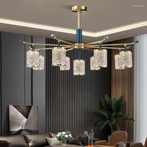 Lustres Nordic Light Luxe Cristal Salon Lustre Tout Cuivre Post-moderne Salle À Manger Simple Creative Individualité Chinois