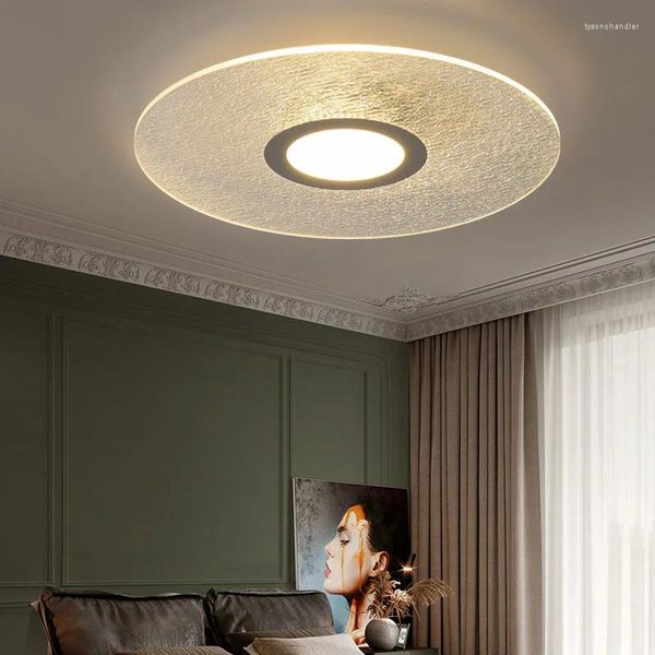 Candelabros Luz nórdica Lámpara de techo LED de lujo Decoración simple Dormitorio Estudio Grieta de hielo Lámparas de personalidad creativa
