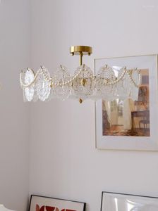 Kroonluchters Noordse luxe glazen plafondlamp modern minimalistisch parel woonkamer eetkamer keuken kroonluchter e14 lamp indoor verlichting