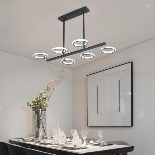 Candelabros nórdicos de lujo para sala de estar, iluminación de araña, anillo ultrafino moderno LED para dormitorio, comedor, lámparas de interior, accesorios