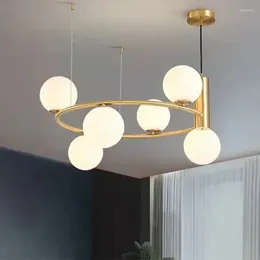 Kroonluchters Noordse magische bonen Galss Kroonluchter Restaurant Light Glass Ball Pendant voor eetkamer Hangende binnenverlichting