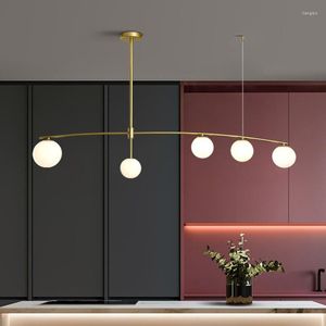 Kroonluchters Noordig minimalisme Moderne Led kroonluchter hanglampen keukenarmaturen voor eetkamer bar restaurant decor zwart hangende lamp