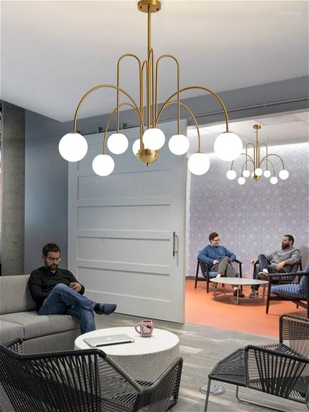 Candelabros Nordic Minimalist LED Chandelier Sala de estar Comedor Barra de bar Iluminación interior Moderna