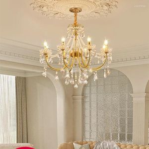 Kroonluchters Noordse moderne Franse lamp luxe kristallen kroonluchter woonkamer eetkamer villa kaar
