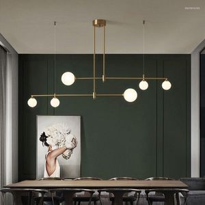 Lustres Nordic Modern Led Pendant Lights Long Milky White Glass Designer Creative Bar Magic Bean Golden Kitchen