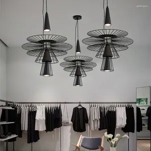 Lustres nordiques multicouches design LED plafond pour salon salle à manger bar couloir pendentif lampe décor luminaire suspendu