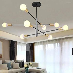 Lustres nordiques lampes suspendues moderne longue perche Art décoration lampe E27 lampes LED plafond intérieur suspendu pour la décoration intérieure