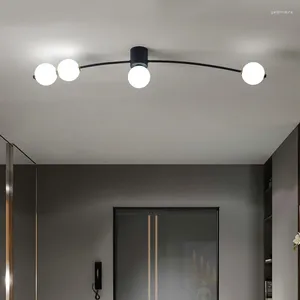 Lustres Nordic Restaurant Iiving Room Moderne Fer LED Chambre à coucher Lampe suspendue Noir Plafonnier Art Décor Éclairage