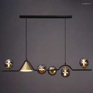 Kroonluchters Nordic Simple Magic Bean Kroonluchter Lamp Gerookt Glas Eettafel Hangend Modern Lang Luxe Voor Woonkamer Keuken