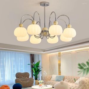 Lustres Style nordique lustre acrylique pour chambre salon bureau Chrome Beige G9 décoration de la maison lampe plaque de plafond Boom