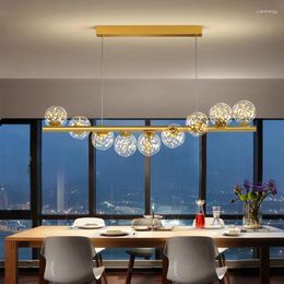 Lustres de style nordique plafond lustre suspension balles en verre g9 led pour table salle à manger cuisine pendante lampe de lampe