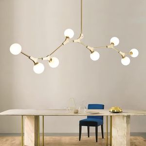 Kroonluchters Noordse villa LED G9 Chadelier Metal kroonluchter verlichting Luster eetkamer glazen bollen roteerbare armaturen