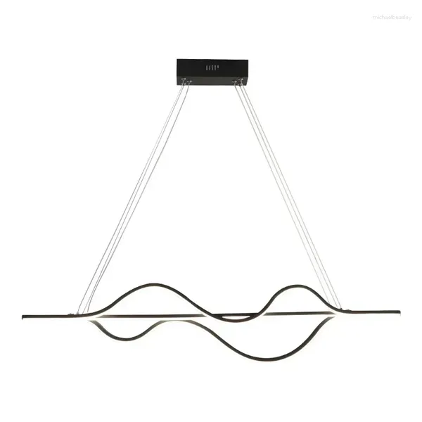 Lámparas de araña con forma de onda nórdica, lámpara colgante LED para sala de estar, comedor, isla, mesa, decoración del hogar, iluminación de suspensión colgante