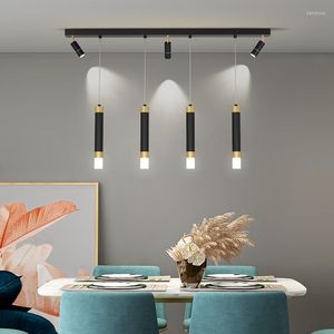 Kroonluchters Odysen Creative Long Chandelier voor eetkamer hangende draad moderne spotlight suspensie decoratie keuken eiland tafellamp