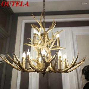 Lustres Onelala Nordic Antler pendeur lampe American Retro Living Dining Villa Shop Clothing Store Decoration Chandelier