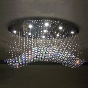 kroonluchters ovaal gordijn golf moderne kroonluchters kristallen lamp woonkamer el verlichting237p