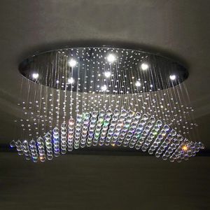 lustres ovale rideau vague lustres modernes lampe en cristal salon el lighting205m