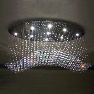 kroonluchters ovale gordijn golf moderne kroonluchters kristallen lamp woonkamer el verlichting285g