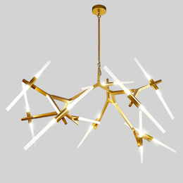 Kroonluchters hanglampen industriële sputnik kroonluchter lampminimalistische loft retro net rode creatieve boomtak live kamer decor led hangen