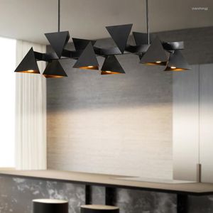 Kroonluchters Hanglampen LED Kunstkroonluchter Postmodern Geometrisch Nieuwigheid Wonen Eeteiland Hangend Restaurant Villa Lange Armaturen Lamp