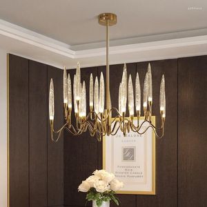 Lustres Pendentif Lumières LED Moderne De Luxe Bougie Lustre Cristal Branche D'arbre Plafonnier Salon Chambre Intérieur Décor Luminaire