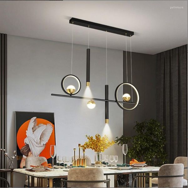 Lustres Pendentif Lumières Moderne LED Salle À Manger Mode Minimaliste Décoration Intérieure Lampes Bar Étude Gypsophile Plafonnier Projecteur