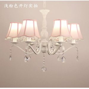 Kroonluchters roze kristallen lamp kamer decoratie romantische prinses plafond kroonluchter 5 6 glans 90-260V Kerstmis