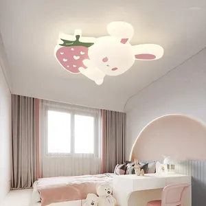 Kroonluchters roze aardbei licht schattige kinderkamer plafondlampen led moderne romantische prinses meisje jongens slaapkamerlampen