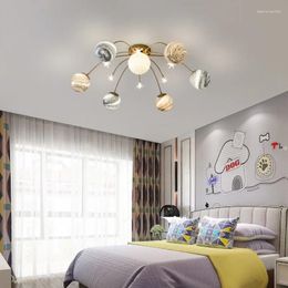 Kroonluchters Planeet LED-kroonluchter Verlichting Plafond Woonkamer Kristallen bol Binnenhuisdecoratie Ruimte Sterrenhemel Lamp