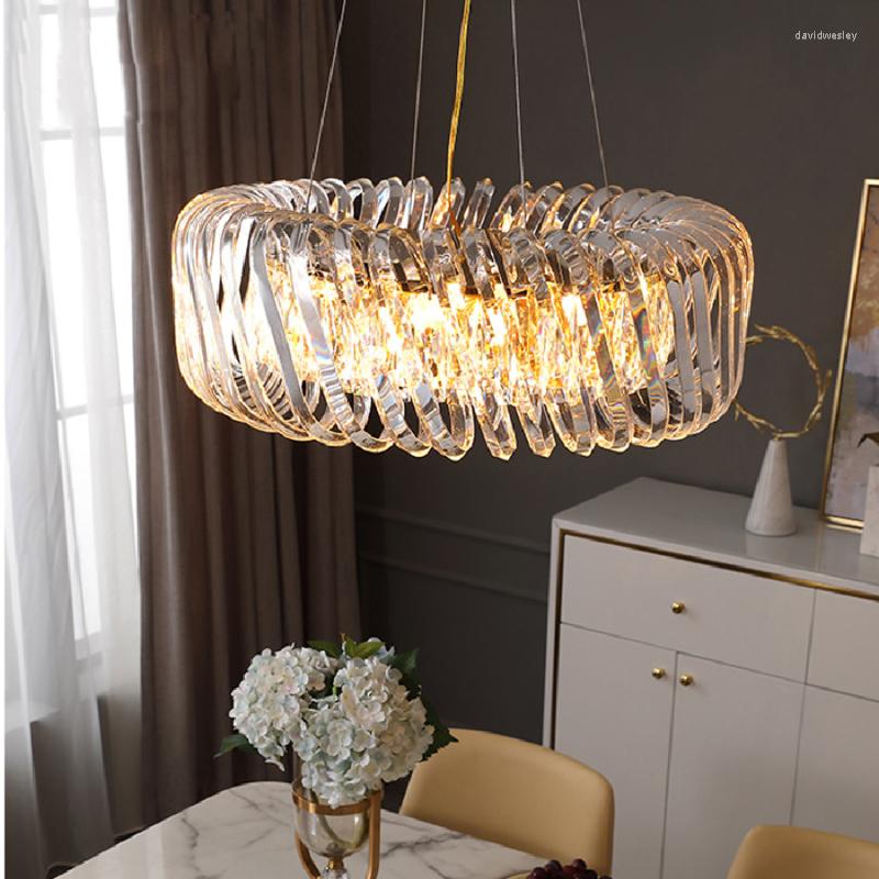 Kronleuchter Postmodern Kristallglas LED dimmbar Deckenleuchter Salon Dekor Beleuchtung Trend Glanz Para Sala Estar für Wohnzimmer