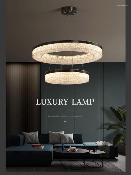 Lustres Post-moderne Minimaliste Résine Lustre Lumière Salon Salle À Manger Décor Lampe Lampes Suspendues Pour Plafond De Luxe Rond Droplight