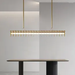 Lustres Post-moderno Minimalista Restaurante Bar Mesa Led Long Chandelier Designer Personalidade Criativa Simples Mesa de Jantar Lâmpada Pingente