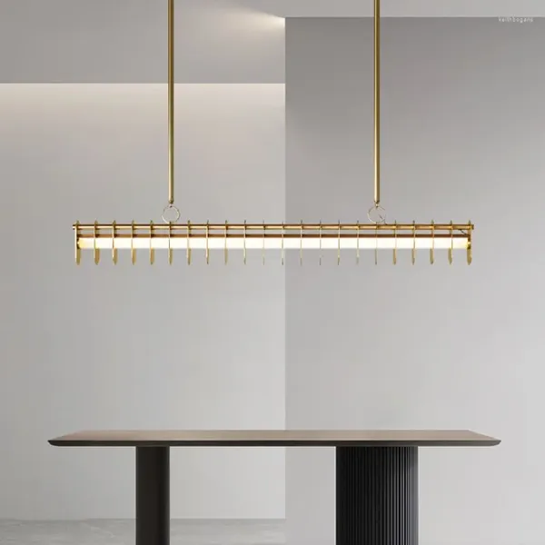 Lustres Post-moderne minimaliste Restaurant Bar bureau LED Long lustre concepteur personnalité créative Simple Table à manger suspension lampe