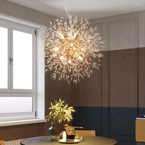 Lustres lustre de pissenlit postmoderne K9 cristal lampe suspendue moderne pour chambre éclairage intérieur plafonnier Lustres