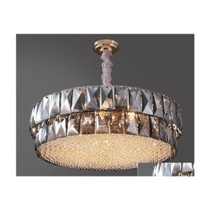 Lustres Postmodern Light Luxury Crystal Chandelier 2022 Lampe de salon Atmosphère de la maison Salle à manger Chambre Pendentif Drop Livraison Li Dhjlm