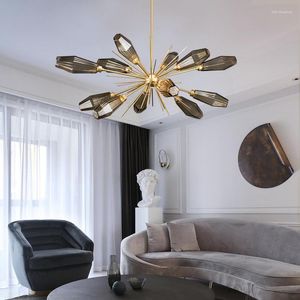 Kroonluchters Postmoderne luxe kunst LED Hangende lamp Kroonluchter Loft Slaapkamer Creatieve verlichtingsmakerij Keuken Diamant