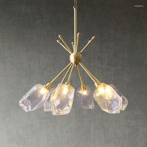 Kroonluchters postmodern luxe koper led kroonluchter persoonlijkheid slaapkamer eetkamer creatieve minimalistische glazen villa studie hangende lamp