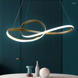 Kroonluchters Postmoderne minimalistische creatieve cirkelvormige Noordse Living Room eetbar Counter Slaapkamer El Art Chandelier