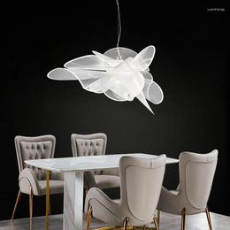 Lustres Postmoderne Simple Designer Italien Lustre Éclairage Nordique Créatif Salon Restaurant Chambre Fleur Suspendue Lumière