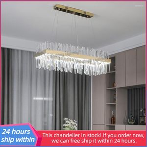 Kroonluchters rechthoek Crystal Kitchen Island Luxe decor voor huis woonkamer slaapkamer decoratie indoor verlichting lamp