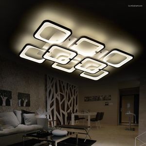 Lustres Rectangle minimaliste plafond moderne à LEDs lustre lumières pour salon chambre AC 85-265V luminaires carrés