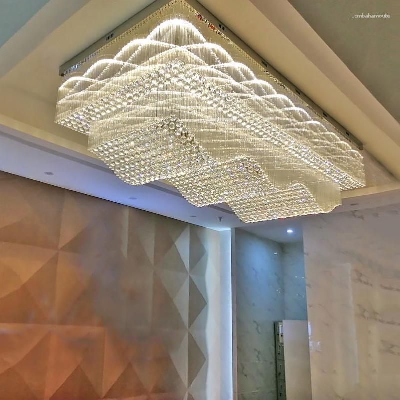 Żyrandole prostokątny korytarz el lobby żyrandol luksusowy sklep jubilerski kryształowy światło dużego działu sprzedaży stół piaskowy